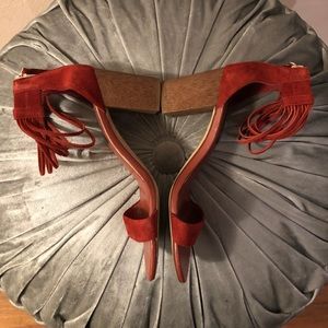 WHBM Rust Strappy Gladiator Heels 6 1/2